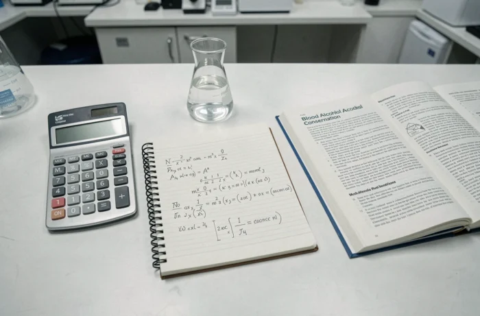 Matériel scientifique pour calculer le taux d'alcool dans le sang en laboratoire